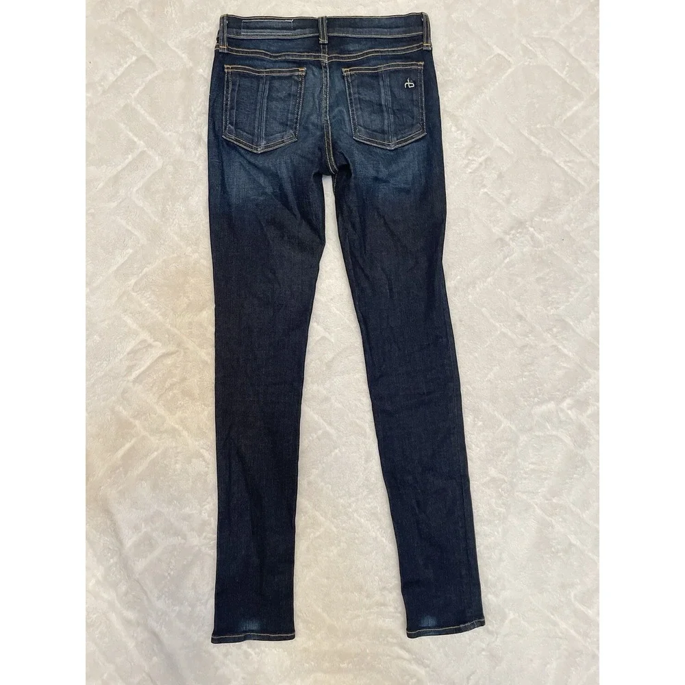Rag & Bone Jeans Womens Skinny Dark‎ Blue Tinted Wash Slim Fit Size 24